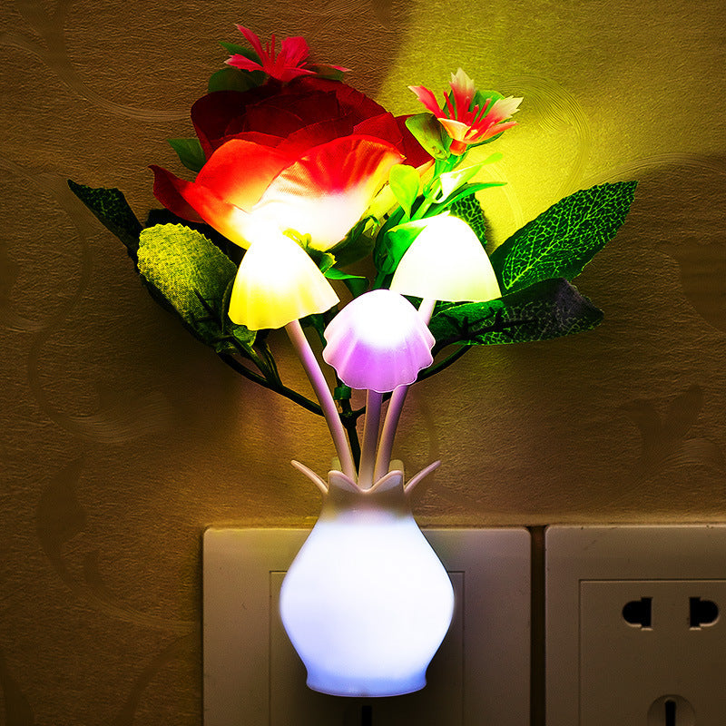 Small Night Light Control Colorful Gradient Led Energy-saving Light Induction Mushroom Light Luminous Atmosphere Night Light