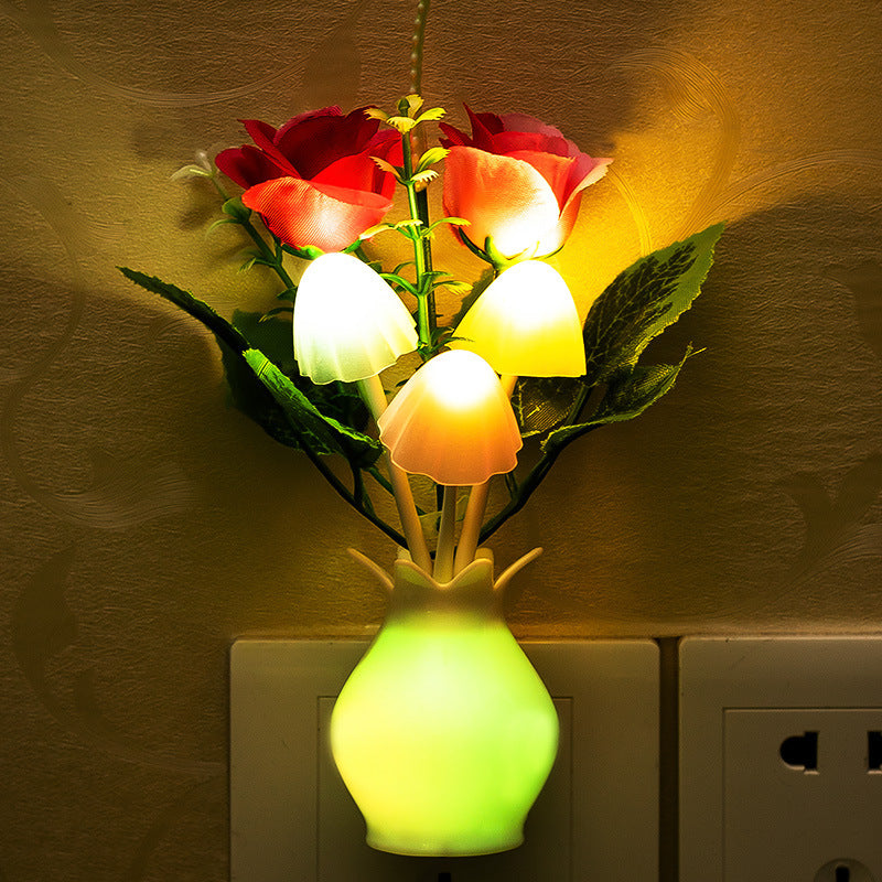 Small Night Light Control Colorful Gradient Led Energy-saving Light Induction Mushroom Light Luminous Atmosphere Night Light