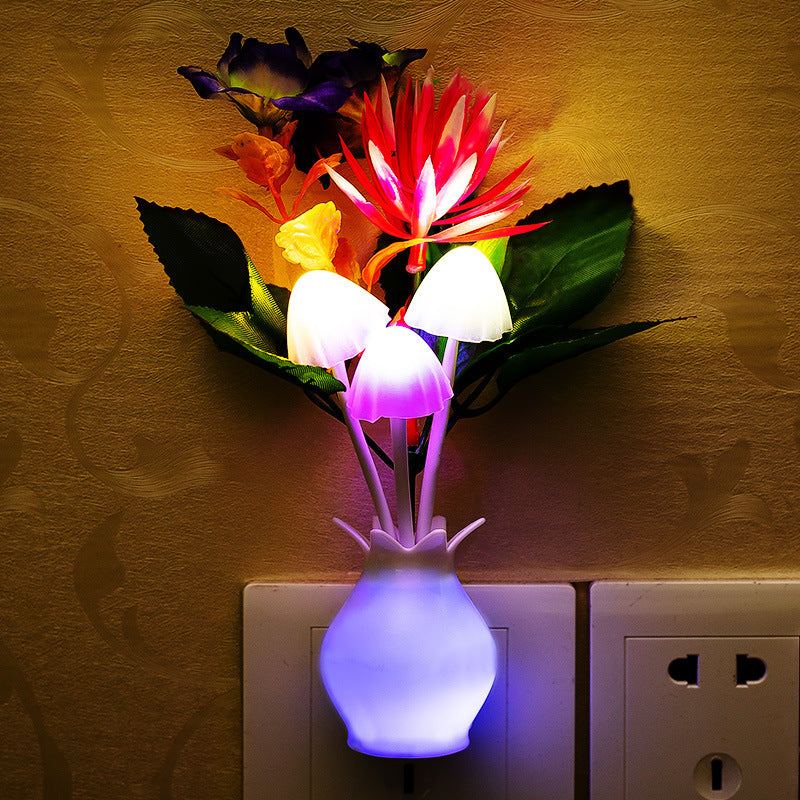 Small Night Light Control Colorful Gradient Led Energy-saving Light Induction Mushroom Light Luminous Atmosphere Night Light