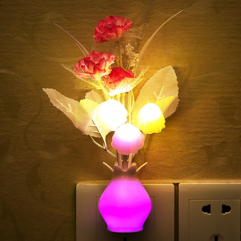 Small Night Light Control Colorful Gradient Led Energy-saving Light Induction Mushroom Light Luminous Atmosphere Night Light