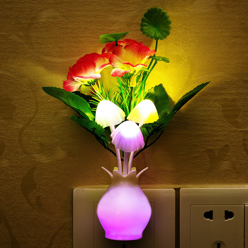 Small Night Light Control Colorful Gradient Led Energy-saving Light Induction Mushroom Light Luminous Atmosphere Night Light