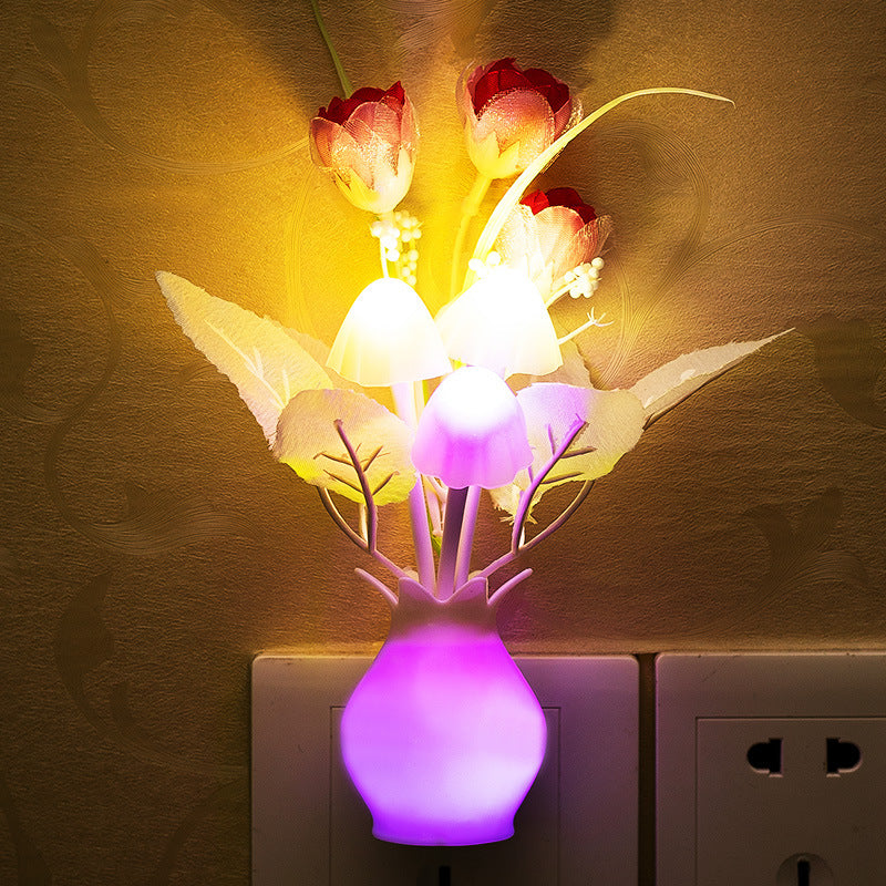 Small Night Light Control Colorful Gradient Led Energy-saving Light Induction Mushroom Light Luminous Atmosphere Night Light