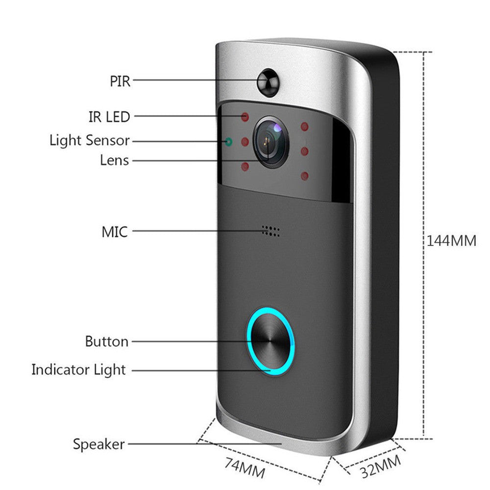 V5 low power consumption visual doorbell WIFI wireless doorbell night vision HD smart doorbell 360 camera mobile phone control