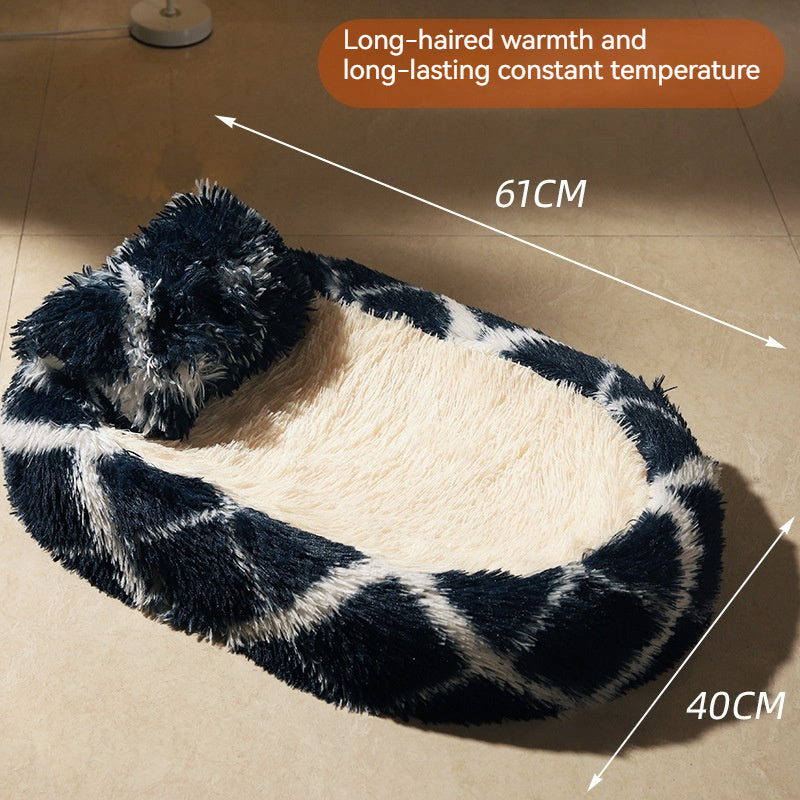 Long Wool Oval Plus Quilt Warm Cat Dog Nest More Than Pets Bed Colors Winter Pet Products