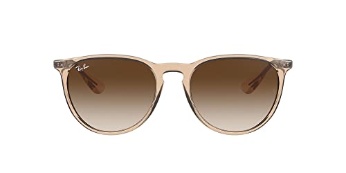 Ray-Ban RB4171 Erika Round Sunglasses, Transparent Light Brown/Brown Gradient Dark Brown, 54 mm