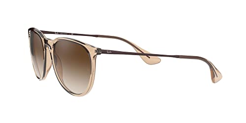 Ray-Ban RB4171 Erika Round Sunglasses, Transparent Light Brown/Brown Gradient Dark Brown, 54 mm