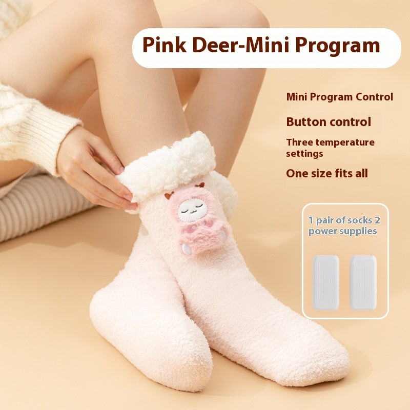 Thickened Fleece Warm Feet Electric Heating Socks