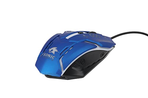 Sonic the Hedgehog 3 in 1 Gaming Set with LED Backlit Keyboard and Mouse, Cushioned Gaming Headset with Microphone. Perfect for Long Gaming Sessions, Comfort Grip, Ergonomic Mouse, Mechanical Keyboard