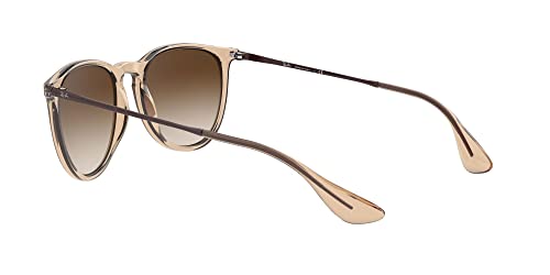 Ray-Ban RB4171 Erika Round Sunglasses, Transparent Light Brown/Brown Gradient Dark Brown, 54 mm