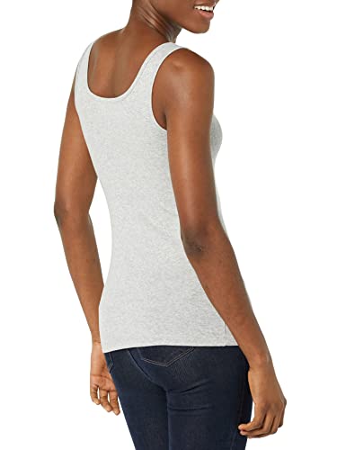 Amazon Essentials Women's Slim-Fit Tank, Pack of 2, Light Grey Heather, Medium