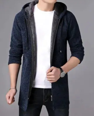 Men's Casual Knitted Fleece Cardigan Sweater