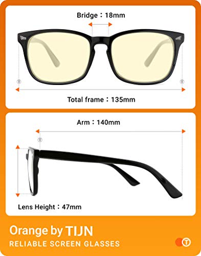 TIJN Gaming Glasses Blue Light Blocking Glasses for Women Men Nerd Eyeglasses Anti Eyestrain Anti UV Glare