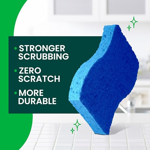 Scotch-Brite Zero Scratch Scrub Sponges, 6 Kitchen Sponges for Washing Dishes and Cleaning the Kitchen and Bath, Non-Scratch Sponge Safe for Non-Stick Cookware