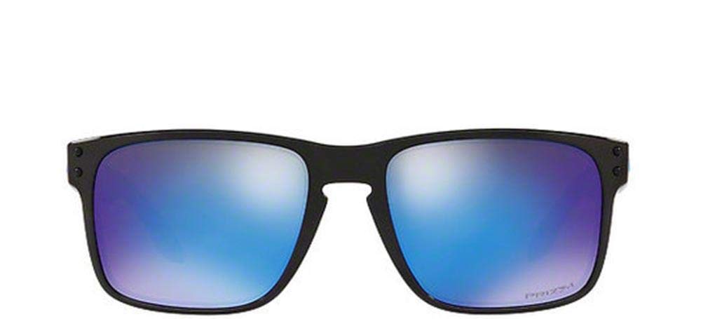 Oakley Men's OO9102 Holbrook Square Sunglasses, Polished Black/Prizm Sapphire, 57 mm