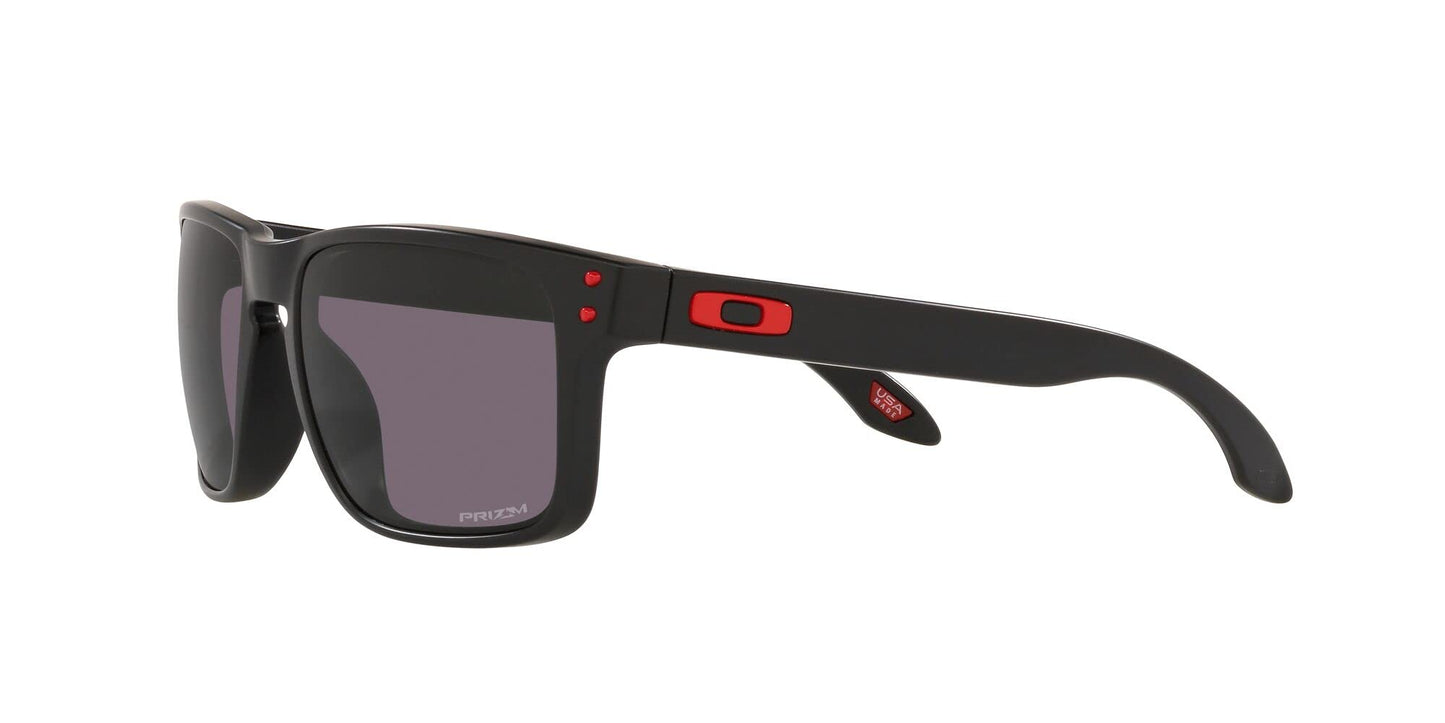 Oakley Men's OO9102 Holbrook Square Sunglasses, Matte Black/Prizm Grey, 57 mm