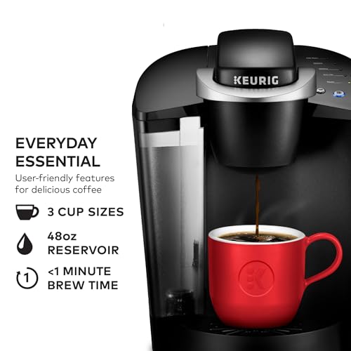 Keurig K-Classic Single Serve K-Cup Pod Coffee Maker, with 3 Brew Sizes, 48oz Removable Reservoir, Black