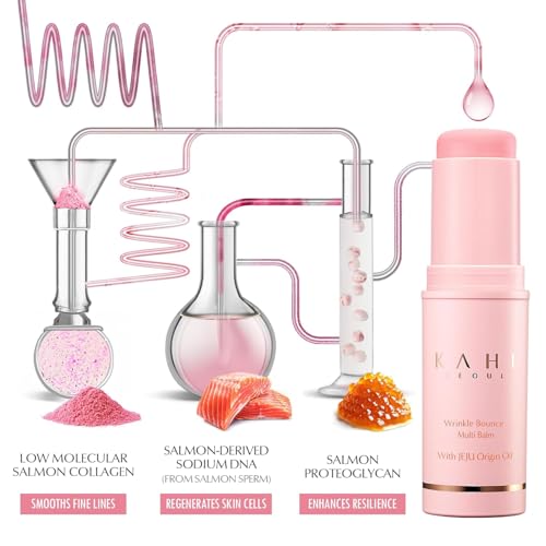 KAHI Wrinkle Bounce Multi Balm Facial Moisturizer | All-in-One Hydrating Lip Balm Eye Cream Neck Cream Make Up Base & Face Mist Moisture Balm Stick | Daily Face Moisturizer Stick (0.32 fl oz)