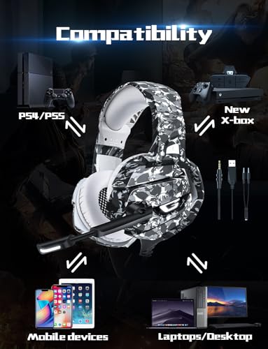 FEIYING Gaming Headset with Microphone, Gaming Headphones Stereo 7.1 Surround Sound PS4 Headset 50mm Drivers, 3.5mm Audio Jack Over Ear Headphones Wired for PC Switch PlayStation Xbox PS5 Laptop