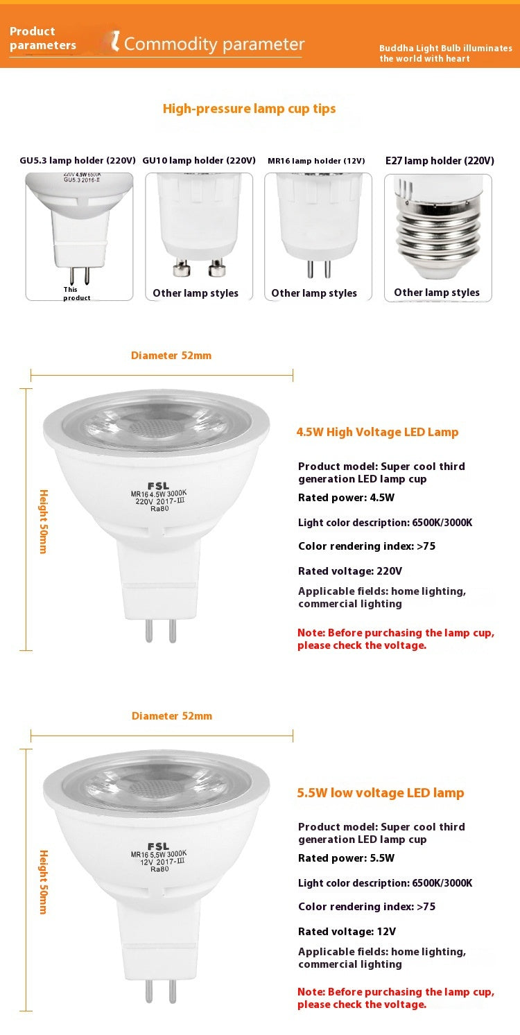 Creative And Minimalist LED Cup Energy-saving Spotlights