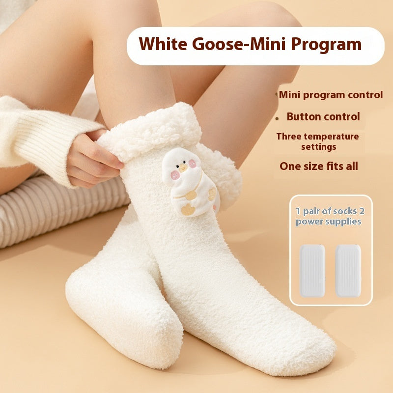 Thickened Fleece Warm Feet Electric Heating Socks