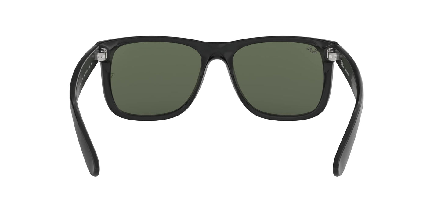 Ray-Ban RB4165 Justin Rectangular Sunglasses, Black/Dark Green, 55 mm