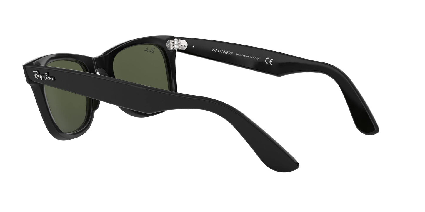 Ray-Ban RB2140 Original Wayfarer Square Sunglasses, Black/G-15 Green, 50 mm