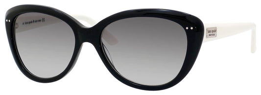 Kate Spade New York Women's Angeliq Cat-Eye Sunglasses, Black & Cream/Gray Gradient, 55 mm