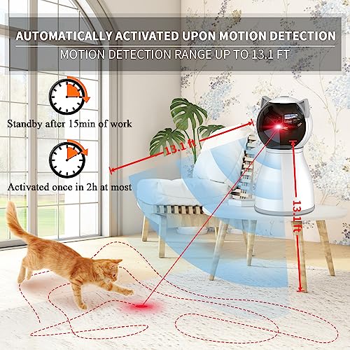 YVE LIFE Laser Cat Toys for Indoor Cats,The 4th Generation Real Random Trajectory Motion Activated Rechargeable Automatic Cat Laser Toy,Interactive Cat Toys for Bored Indoor Adult Cats/Kittens/Dogs