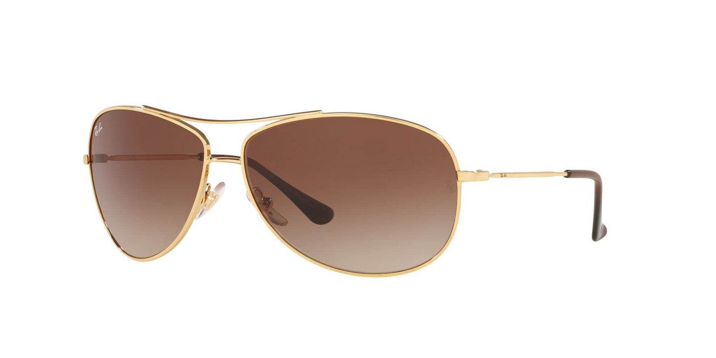 Ray-Ban RB3293 Metal Pilot Sunglasses, Gold/Dark Brown Gradient, 63 mm