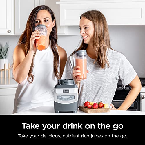 Ninja BL660 Professional Compact Smoothie & Food Processing Blender, 1100-Watts, 3 Functions -for Frozen Drinks, Smoothies, Sauces, & More, 72-oz.* Pitcher, (2) 16-oz. To-Go Cups & Spout Lids, Gray