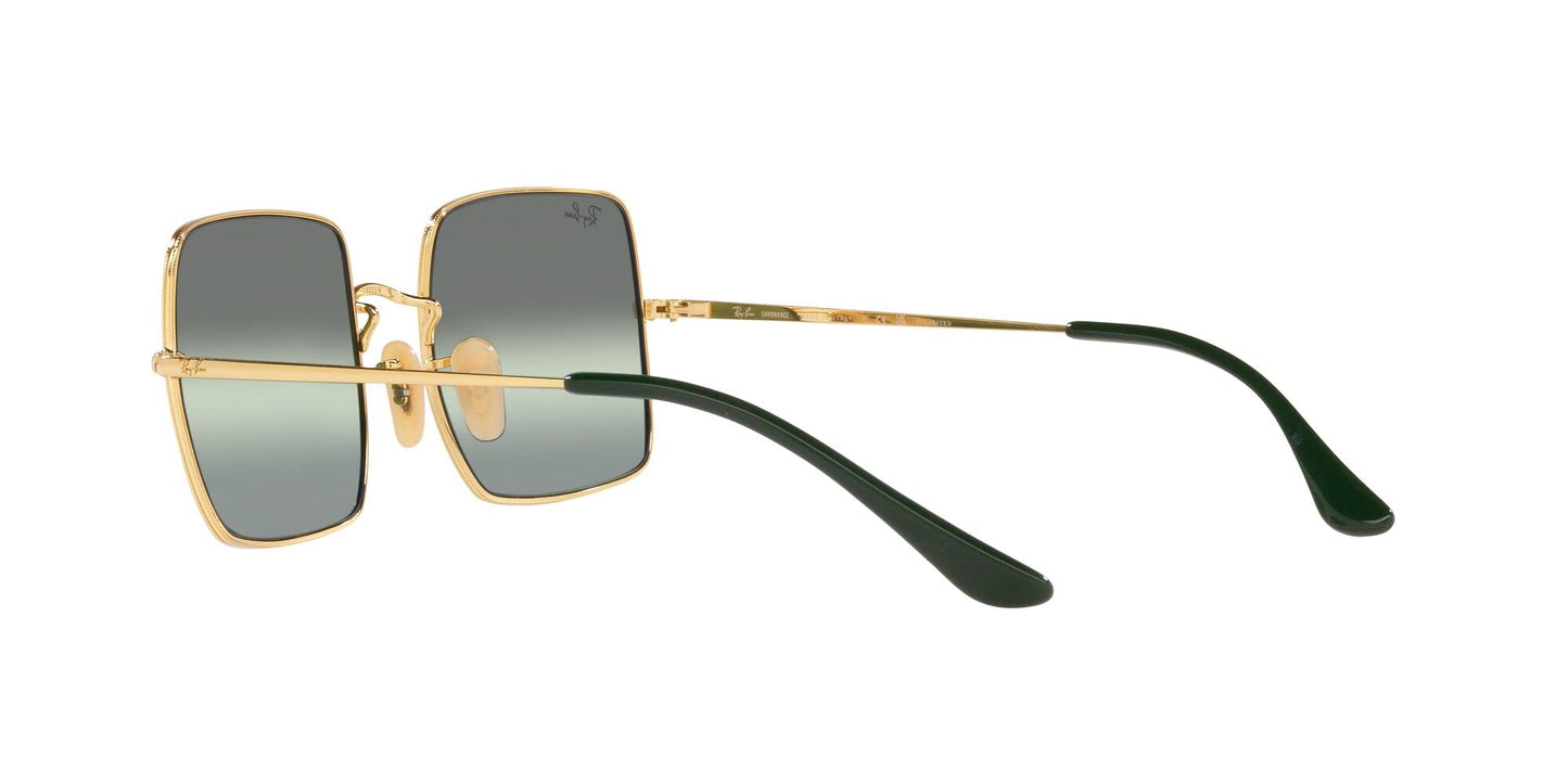 Ray-Ban Women's RB1971 Square Sunglasses, Gold/Green Mirrored Polarized, 54 mm