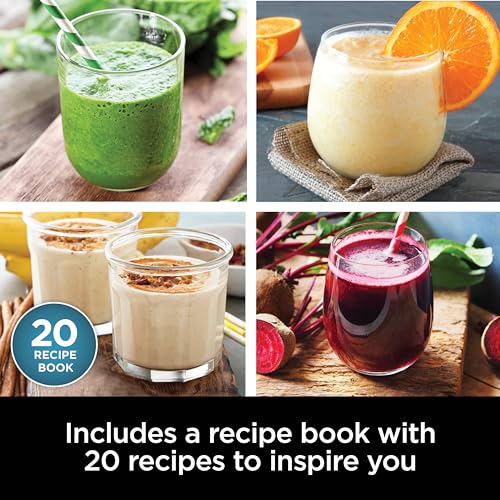 Ninja BN301 Nutri-Blender Plus Compact Personal Blender, 900-Peak-Watt Motor, Frozen Drinks, Smoothies, Sauces & More, (3) 20 oz. To-Go Cups, (2) Spout-Lids (1) Storage-Lid, Dishwasher Safe, Silver