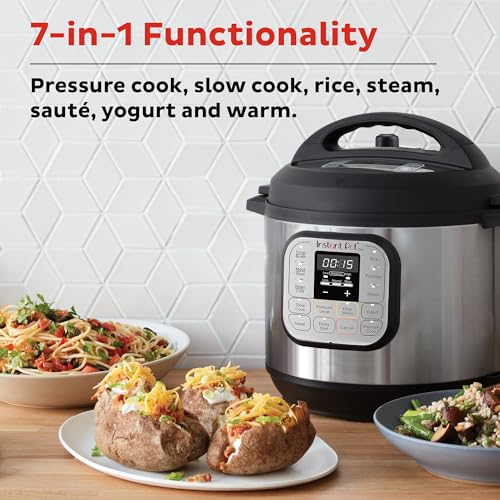 Instant Pot Duo 7-in-1 Mini Electric Pressure Cooker, Slow Rice Cooker, Steamer, Sauté, Yogurt Maker, Warmer & Sterilizer, Includes Free App with over 1900 Recipes, Stainless Steel, 3 Quart