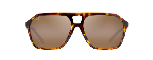 Maui Jim Men's Wedges Polarized Aviator Sunglasses, Tortoise w/Amber Interior/HCL® Bronze, Medium