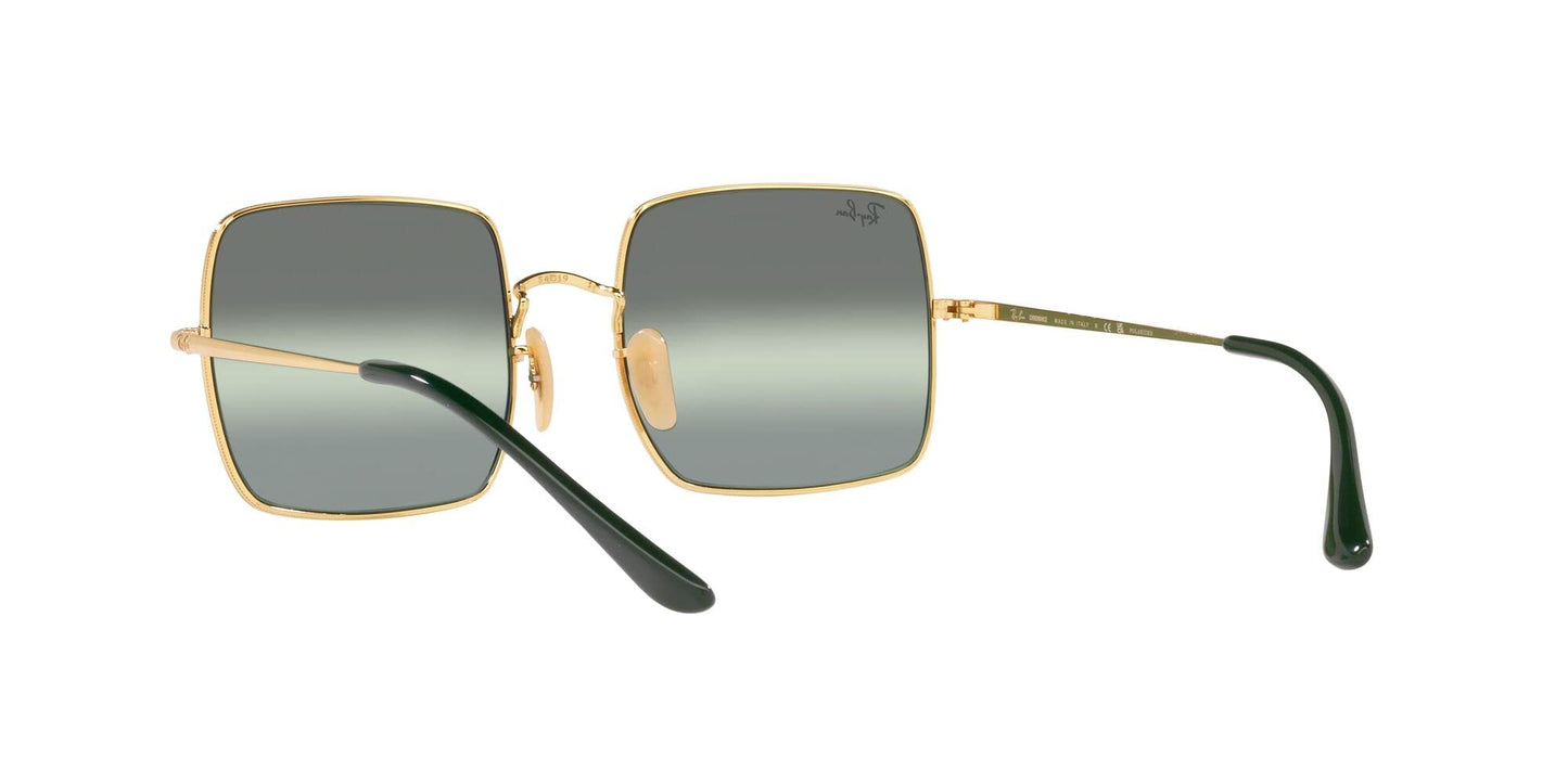 Ray-Ban Women's RB1971 Square Sunglasses, Gold/Green Mirrored Polarized, 54 mm