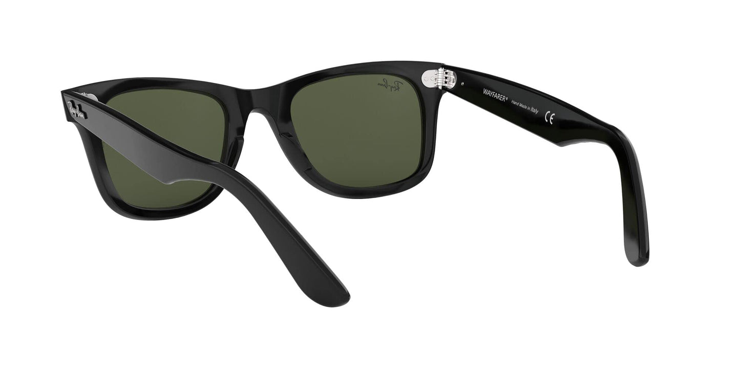 Ray-Ban RB2140 Original Wayfarer Square Sunglasses, Black/G-15 Green, 50 mm