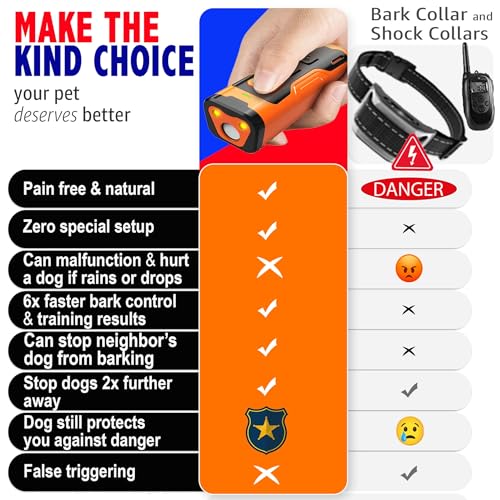 2024release Dog Bark Deterrent Device Stops Bad Behavior | No need yell or swat, Just point to a dog (own or neighbor's) Hit the button | Long-range ultrasonic, Alternative to painful dog shock collar