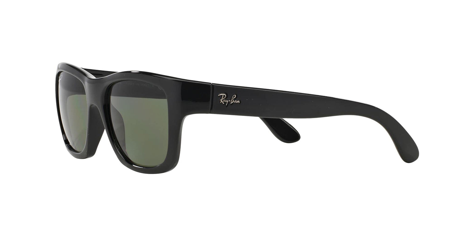 Ray-Ban RB4194 Square Sunglasses, Black/Polarized Green, 53 mm