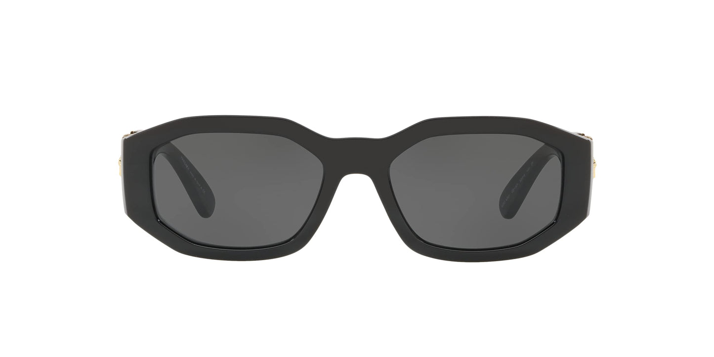 Versace Man Sunglasses Black Frame, Dark Grey Lenses, 53MM