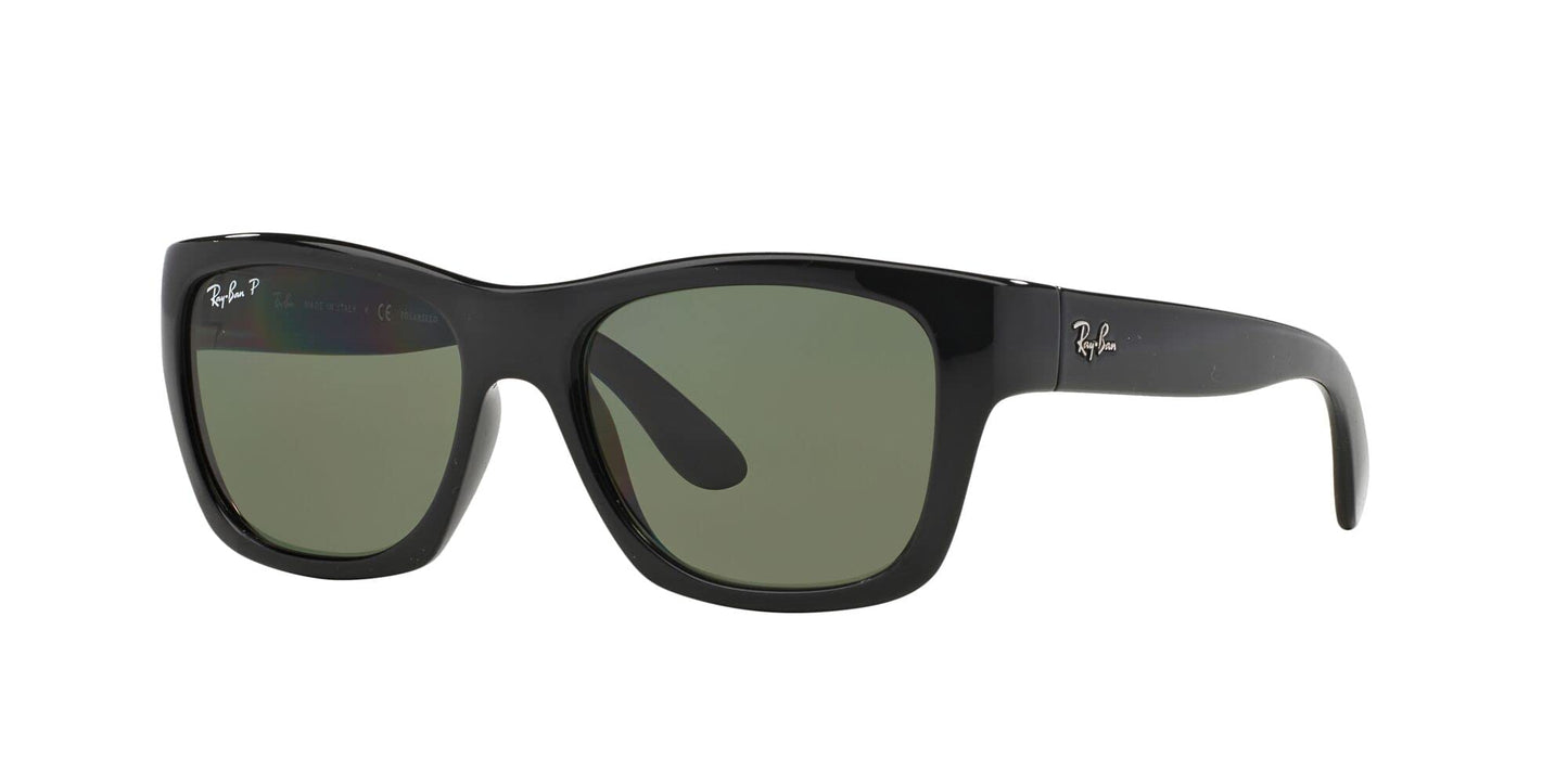 Ray-Ban RB4194 Square Sunglasses, Black/Polarized Green, 53 mm