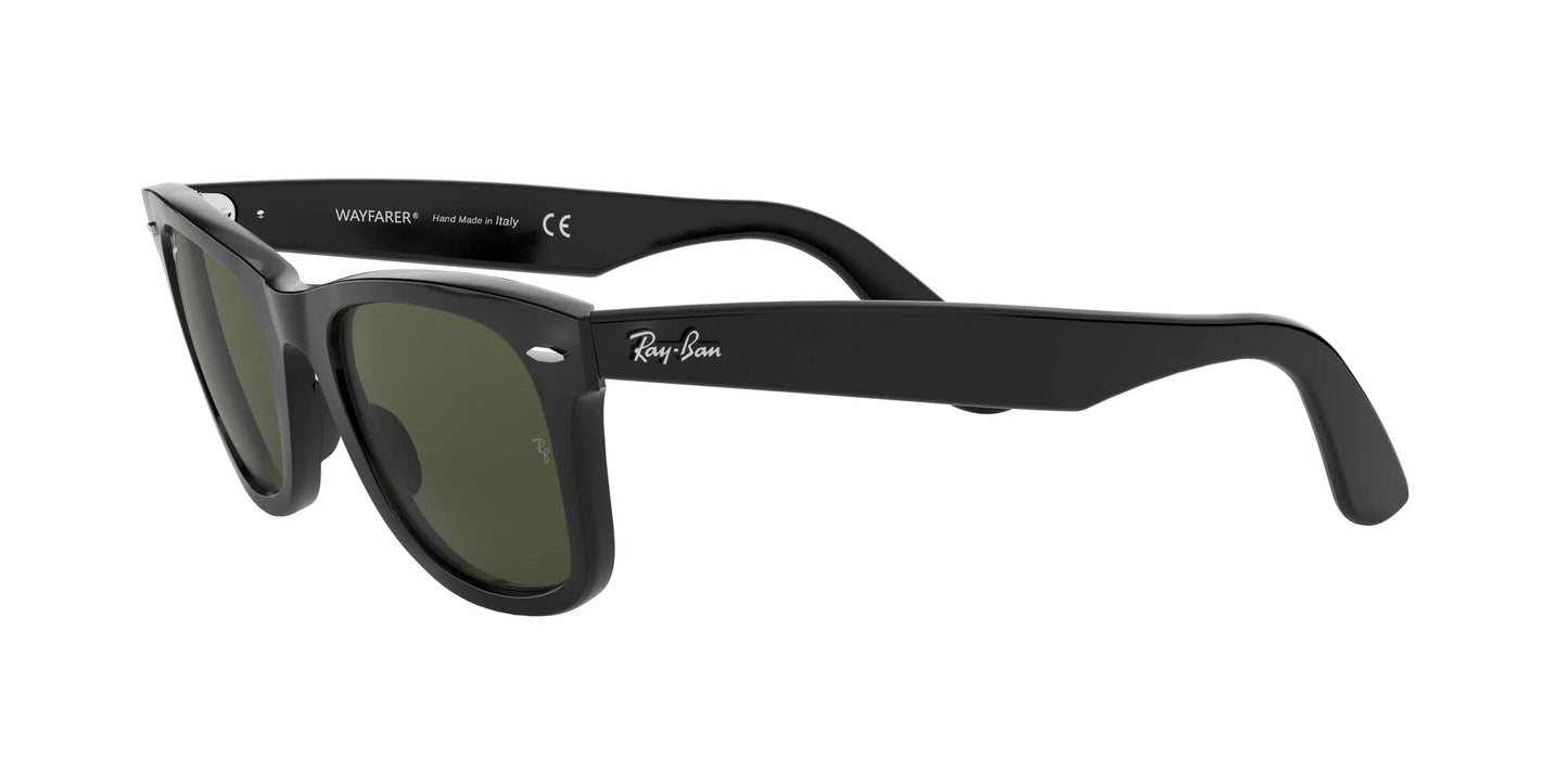 Ray-Ban RB2140 Original Wayfarer Square Sunglasses, Black/G-15 Green, 50 mm