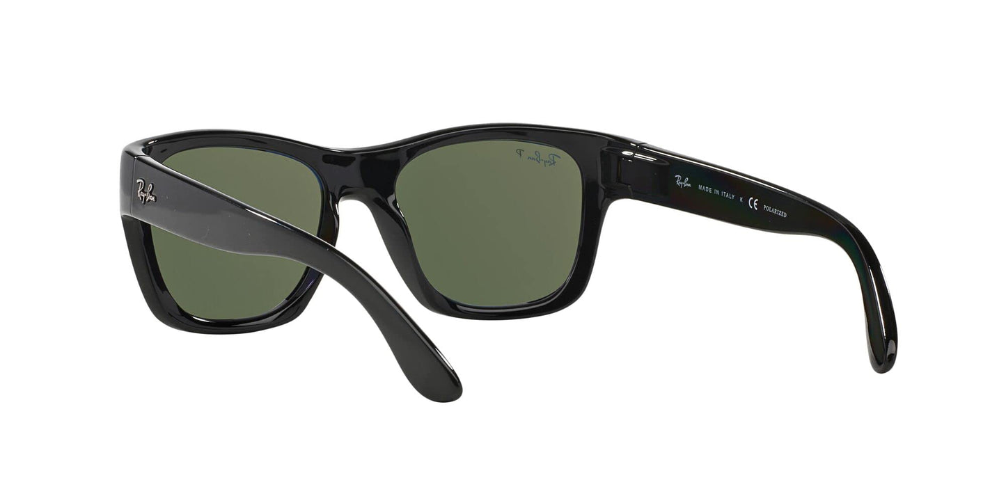 Ray-Ban RB4194 Square Sunglasses, Black/Polarized Green, 53 mm