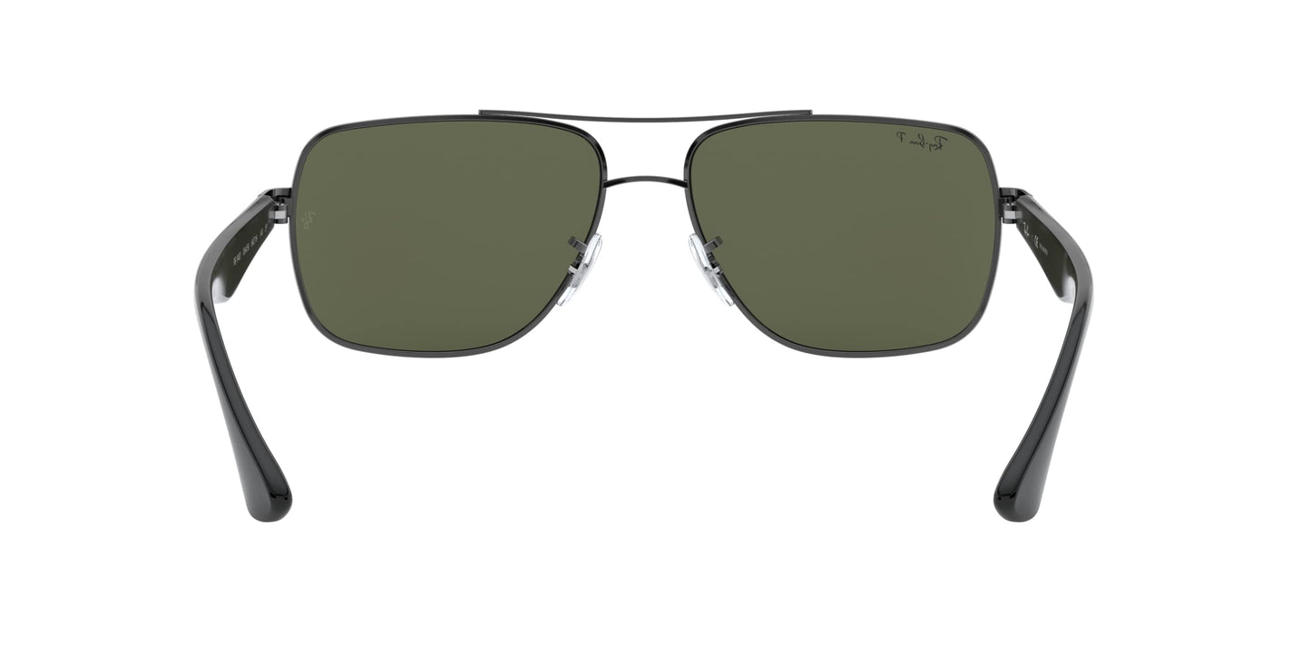 Ray-Ban Men's RB3483 Metal Square Sunglasses, Gunmetal/Polarized Green, 60 mm