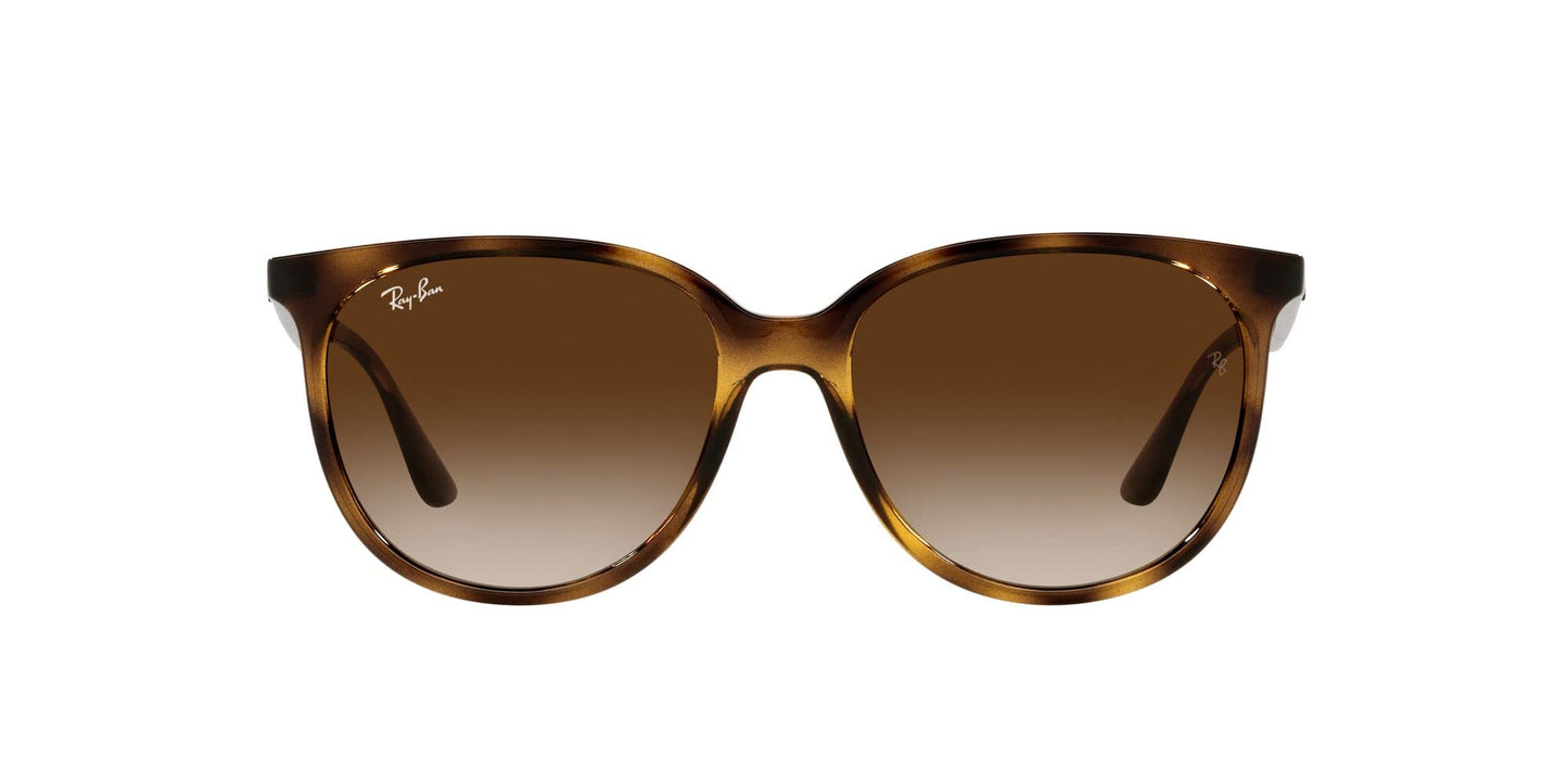 Ray-Ban Women's RB4378 Square Sunglasses, Havana/Gradient Brown, 54 mm