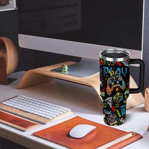 Gaming Gifts for Men Boys, Gamer Gifts for Men, 40oz Gamer Tumbler Cup, Gaming Mugs, Teen Boy Gifts Gaming Stuff, Gaming Gamepad Presents for Son Boyfriend, Birthday Gifts for Men Boys Gaming Cup