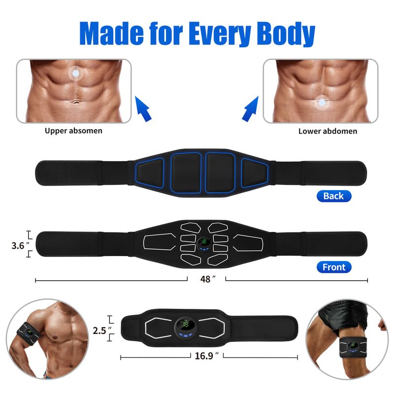 MarCoolTrip MZ Electronic Muscle Stimulator, Abs Stimulator Muscle Toner, Ab Machine Trainer for All Body, Fitness Strength Training Workout Equipment for Men and Women