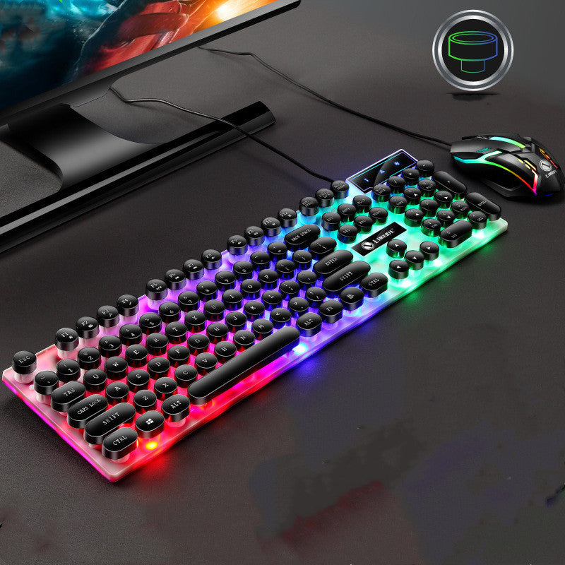 Punk retro keyboard and mouse set