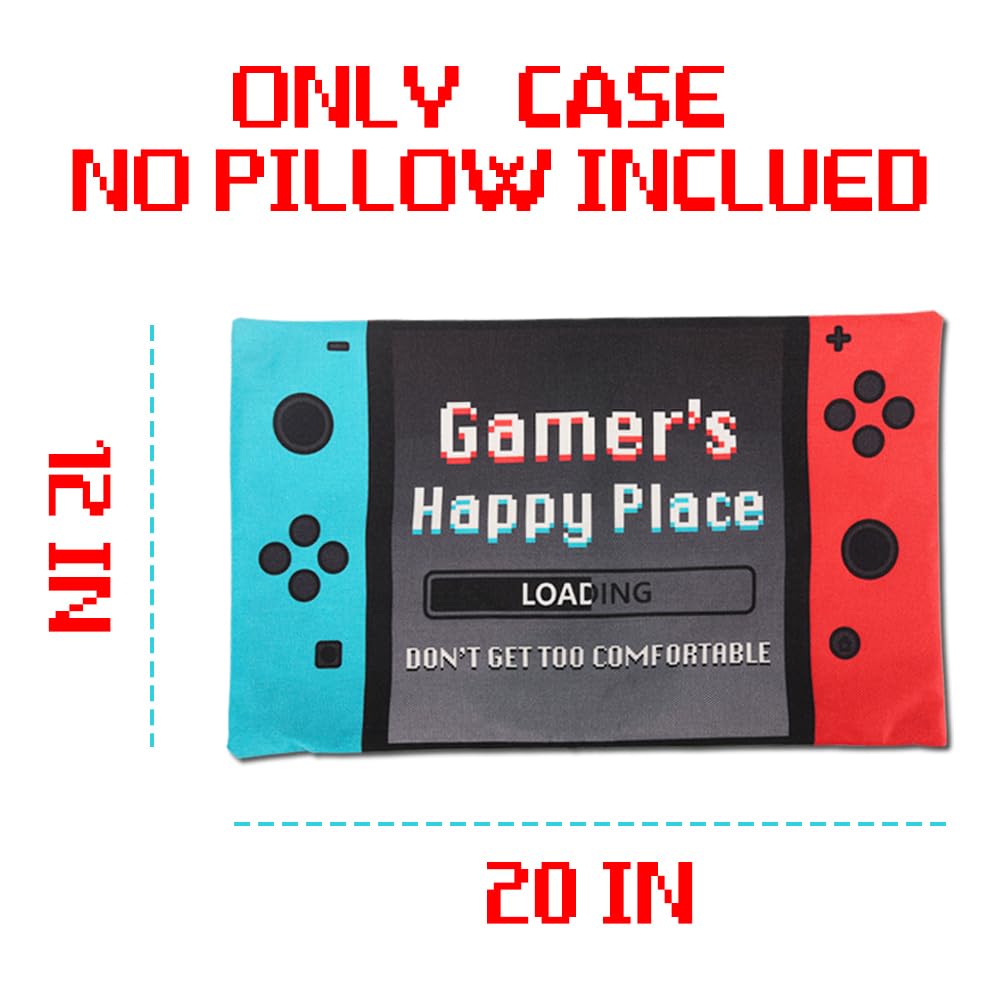 Gamer Dad Gifts, Gamer Gifts for Teen Boys, Gaming Room Decor, Gaming Gifts for Men Boyfriends, Gamer Socks + Throw Pillow Covers 20x12 Inch