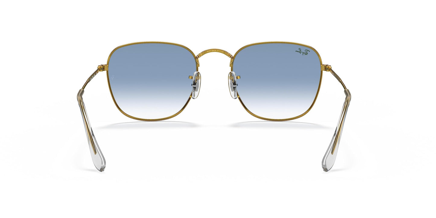 Ray-Ban RB3857 Frank Square Sunglasses, Legend Gold/Clear Gradient Blue, 48 mm