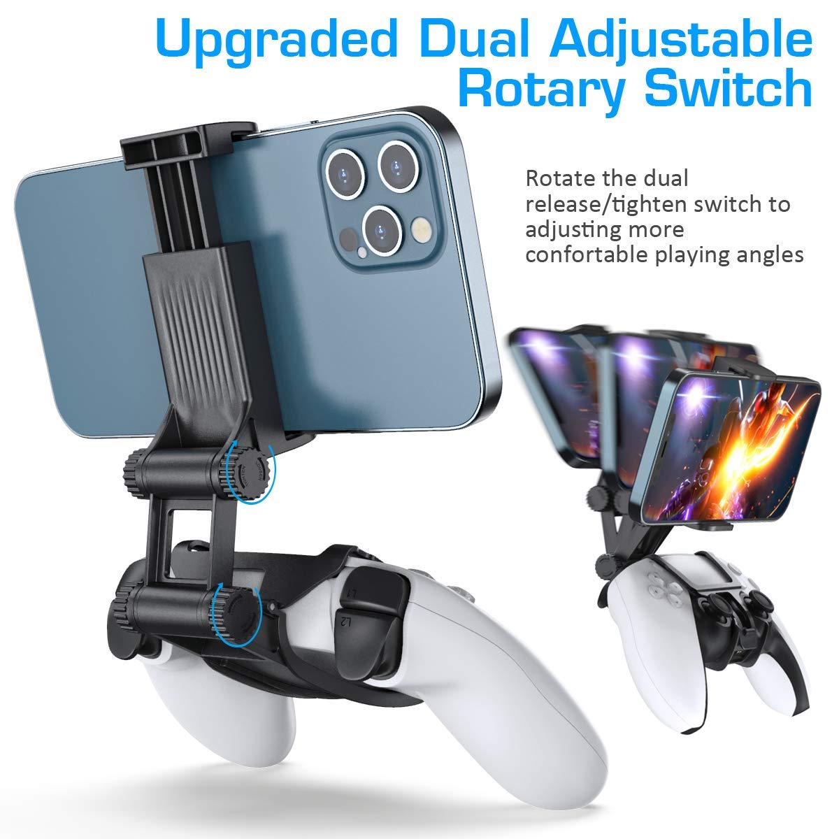 OIVO PS5 Controller Phone Mount Clip, Mobile Gaming Clip Cell Phone Stand Holder Replacement for PlayStation 5 Dualsense Controller Remote Play